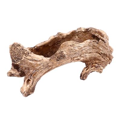 Fioriera Artificiale Legno Galleggiante Resina Fioriera per Succulente Vintage Ceppo Radice d'Albero Simile a Tronco Fiore