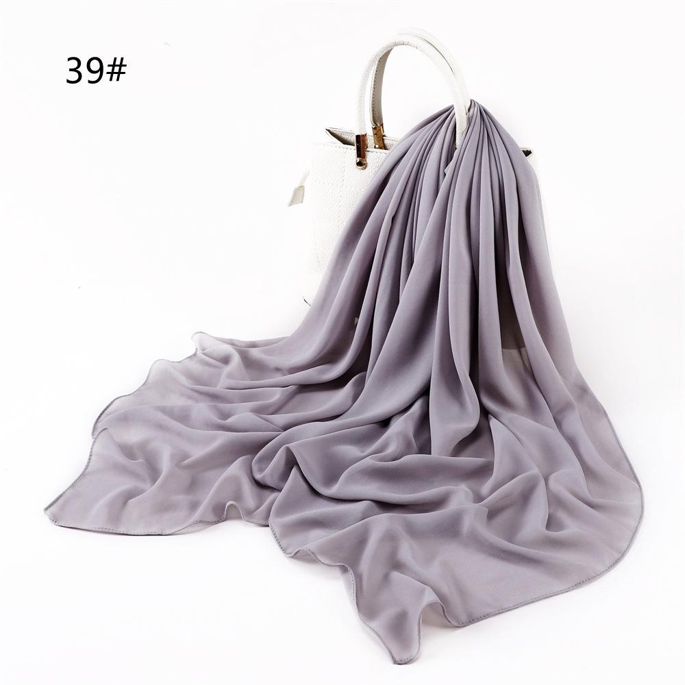 110*110CM Square Pearl Chiffon Hijabs Scarf Plain Solid Color Headwraps Muslim Women's Khimar Headscarf 45 Colors