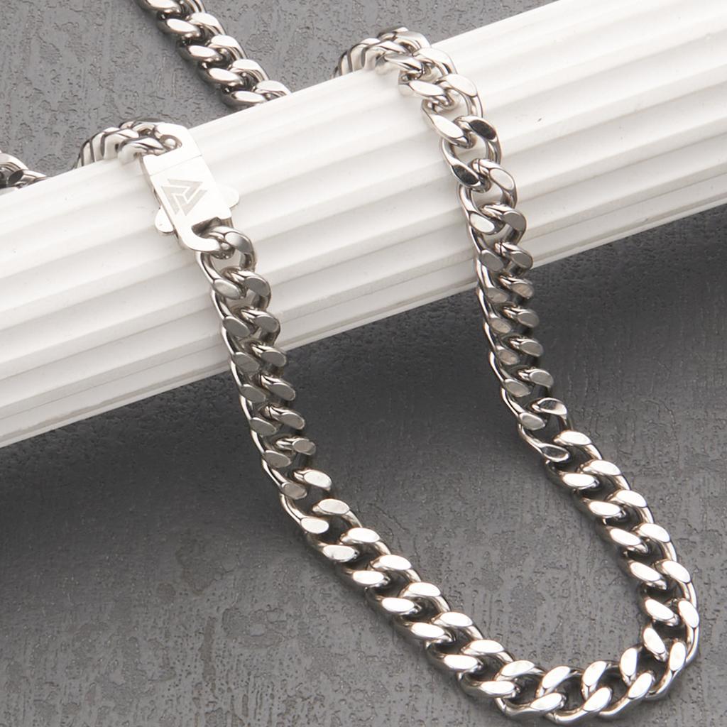 Stainless Steel Viking Myth Cuban Chain Necklace for Men - Hip-hop Fashion Bracelet Necklace