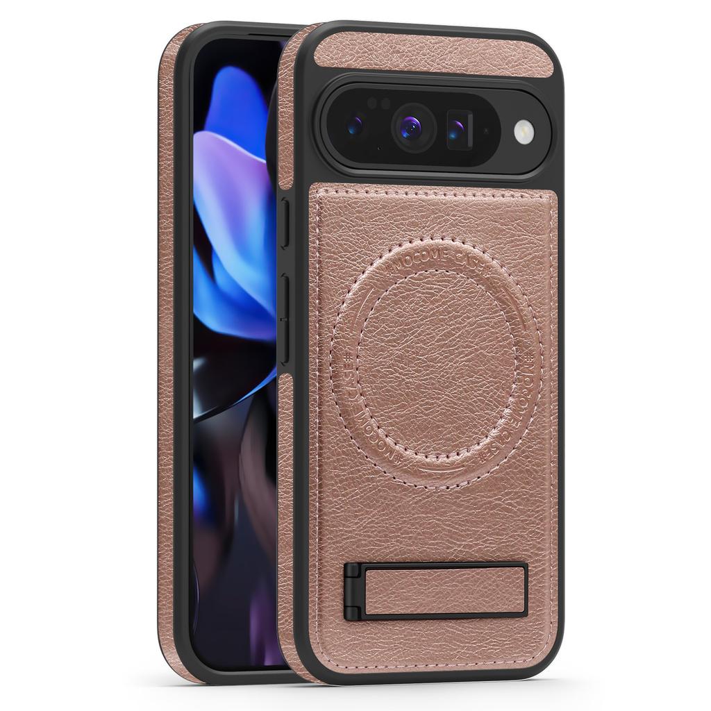Für Google Pixel 10 Pro/Pixel 10 Hülle Kompatibel mit MagSafe Ständer Leder Handy Rückseite