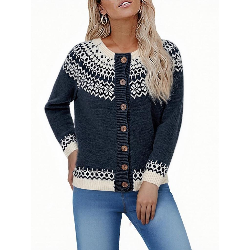 Fair Sweaters For Women Neck Loose Fit Button Up Chunky Sweater Open Front Casual Fall Knit Jacket