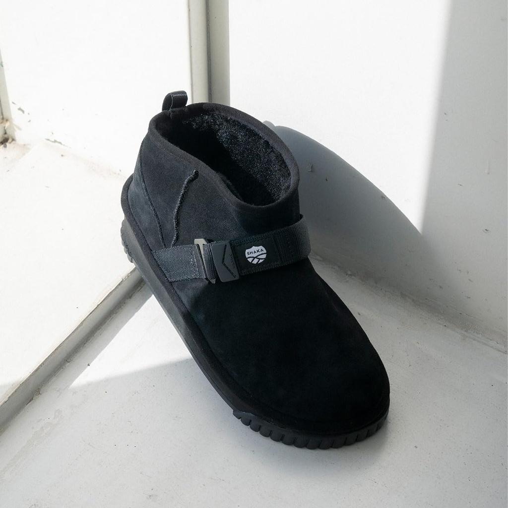 Shaka Short Mouton Thick Easy to Walk cm Boots, Booties, Platform, Sole, Autumn/Winter, in, Lightweight, Women's, Black, 25.0