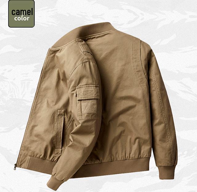 2024 Men's Plus Size Cotton Pilot Jacket - Spring/Autumn Lightweight Long Sleeve Baseball Workwear