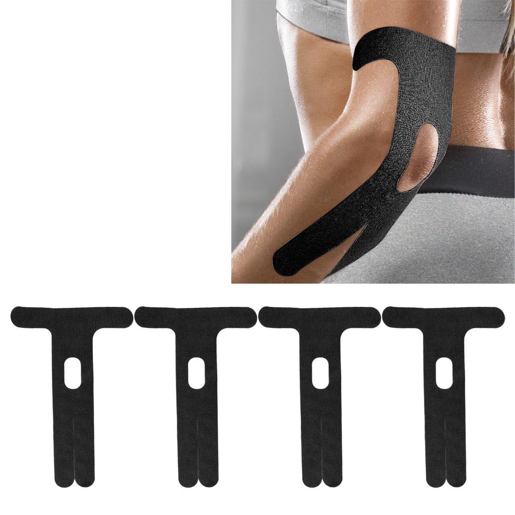 4pcs Precut Elbow Tape Waterproof Breathable Muscle Support Elastic Sports Tape for Running Basketball