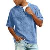 Men Henley T Shirt Short Sleeve Raglan Button Down Casual Loose Fit Crewneck Vintage Top Tee