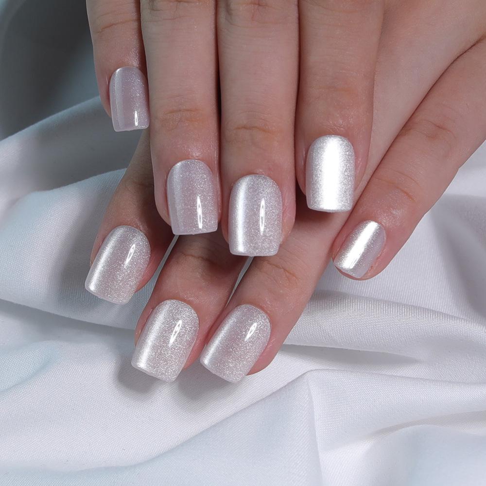 31 Colors Advanced Flash Cat Eye Short Square Press-On Nails - 30PCS Box
