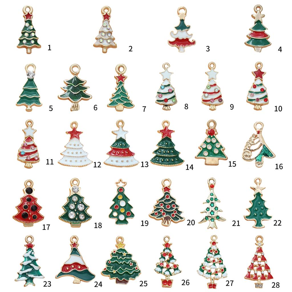Christmas Tree Charms Jewelry Making Charms Pendant for Necklace Bracelet Earring Making Cristmas Stocking Stuffer