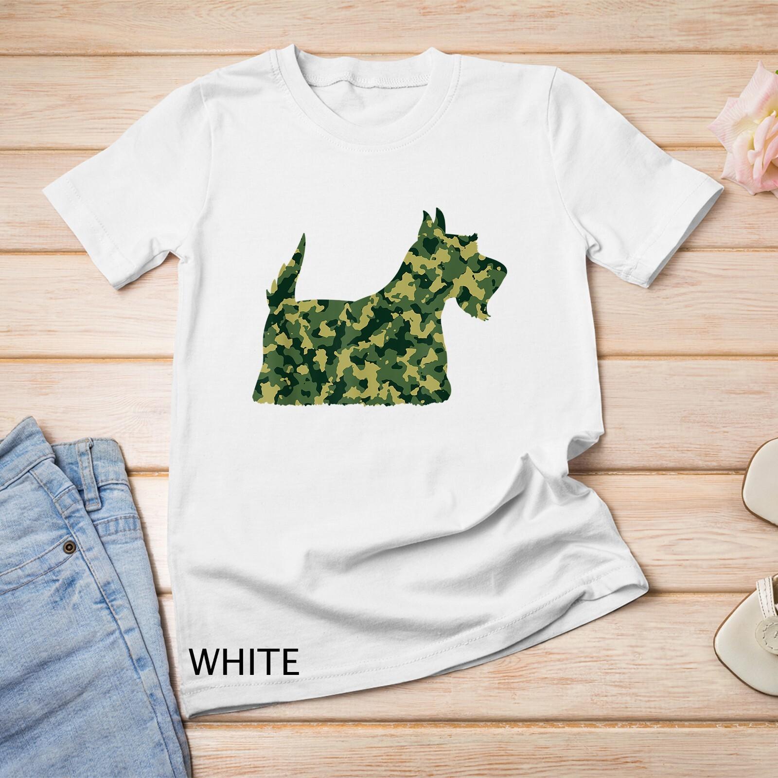 Scottish Terrier Scottie Dog Lover Camouflage Gift Unisex T-Shirt Mens Womens Tees Top 2XL