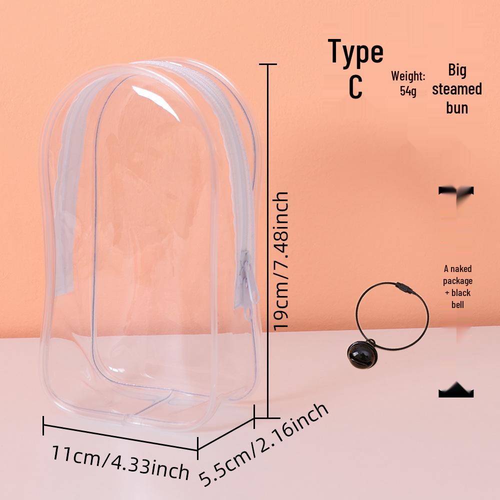 19cm Vinyl Protective Doll Case: Cotton Ita Bag with Transparent Display, Dustproof Hanging, and Large Storage Compartment