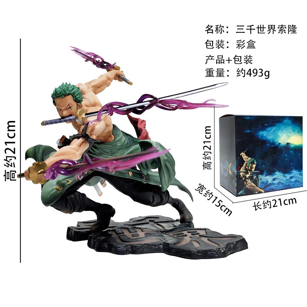 

One Piece Roronoa Zoro 3 Sword Style Action Figure Santoryu Three Thousand Worlds Collectible Model Gift