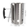 Chimney Starter Stainless Steel Lightweight Portable Efficient Charcoal Starter Barrel for Outdoor Camping Barbecue Picnic