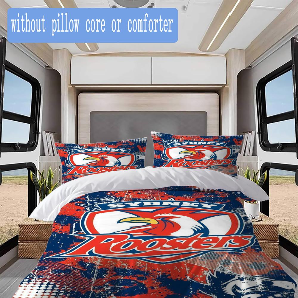 Sydney Red & White Eagles Pattern Bedding,Quilt Set Quilt Cover Pillowcase Home Birthday Gift (1*duvet Cover+2*pillowcase,without core)ZSJT0917400