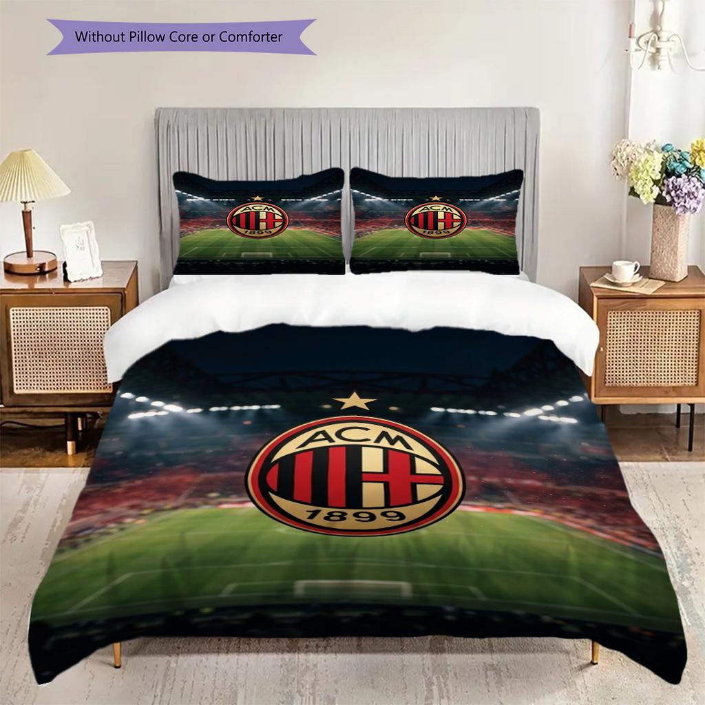AC Milan Legacy: Passion Field Three-piece set (1 * duvet cover + 2 * pillowcase, without core) Duvet cover and pillowcase Bedding set
