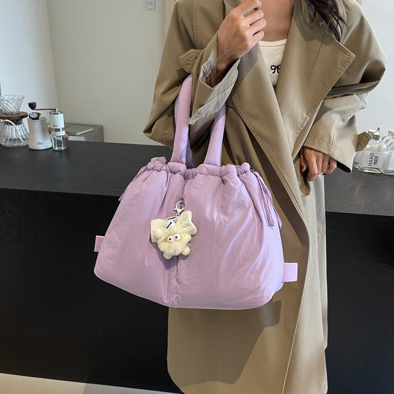 Puffer Tote Bag Lightweight Shoulder Bag Trendy Puffy Handbag Large Capacity Pillow Shopper Bag for Women Work Shopping Travel