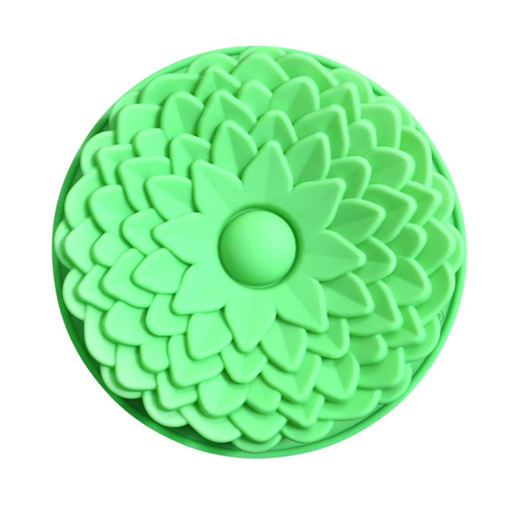 Round Sunflower Silicone Stencil Large Casting Die Soft Baking Pan For Cake DIY Craft 22.5cm