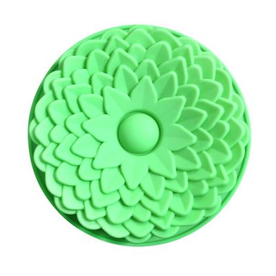 Round Sunflower Silicone Stencil Large Casting Die Soft Baking Pan For Cake DIY Craft 22.5cm