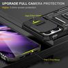 Military-Grade Armor Phone Case with Slide Camera Cover & 360° Rotating Magnetic Stand for iPhone 16 15 14 13 Shockproof Hybrid Car Mount Compatible