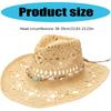 Handmade Sun Hat Hollowout Sun Protective Hat Wide Brims Hat with Bead Band Vacation Sun Straw Hat Photography Headpiece
