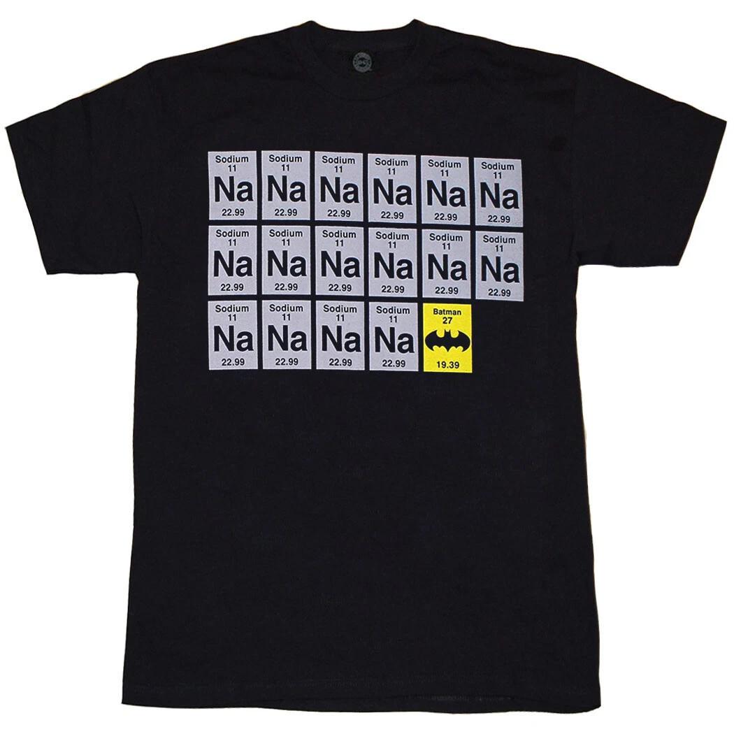 Batman NA NA NA Sodium Periodic Table 100% Cotton T-shirt Mens Tees Top XL