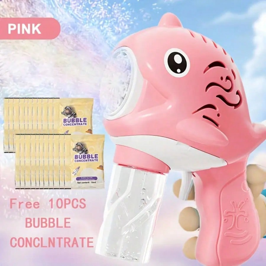 

3 Packs Bubble Guns Machine,Whale Automatic Bubble Maker, Buble Gun With 30 Bubble Solutions For Kids, Bubble Blaster For Summer Toys, Party Pink
