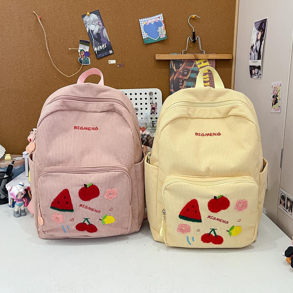 Schoolbag New Japanese Ins High Value Fresh and Sweet Fruit Bump Backpack Junior High School Students Lightweight Large Capacity Backpack