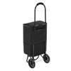 Chariot de Courses Pliable à Roulettes pour Courses Noir, Chariot utilitaire roulant 2-en-1 avec Sac détachable, Poignée en Mousse Souple, Rangement