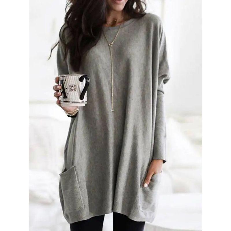 Long Sleeve Casual Pocket Pocket T-shirt T-shirt Top Long sleeve Casual Pocket T-shirt Top Women