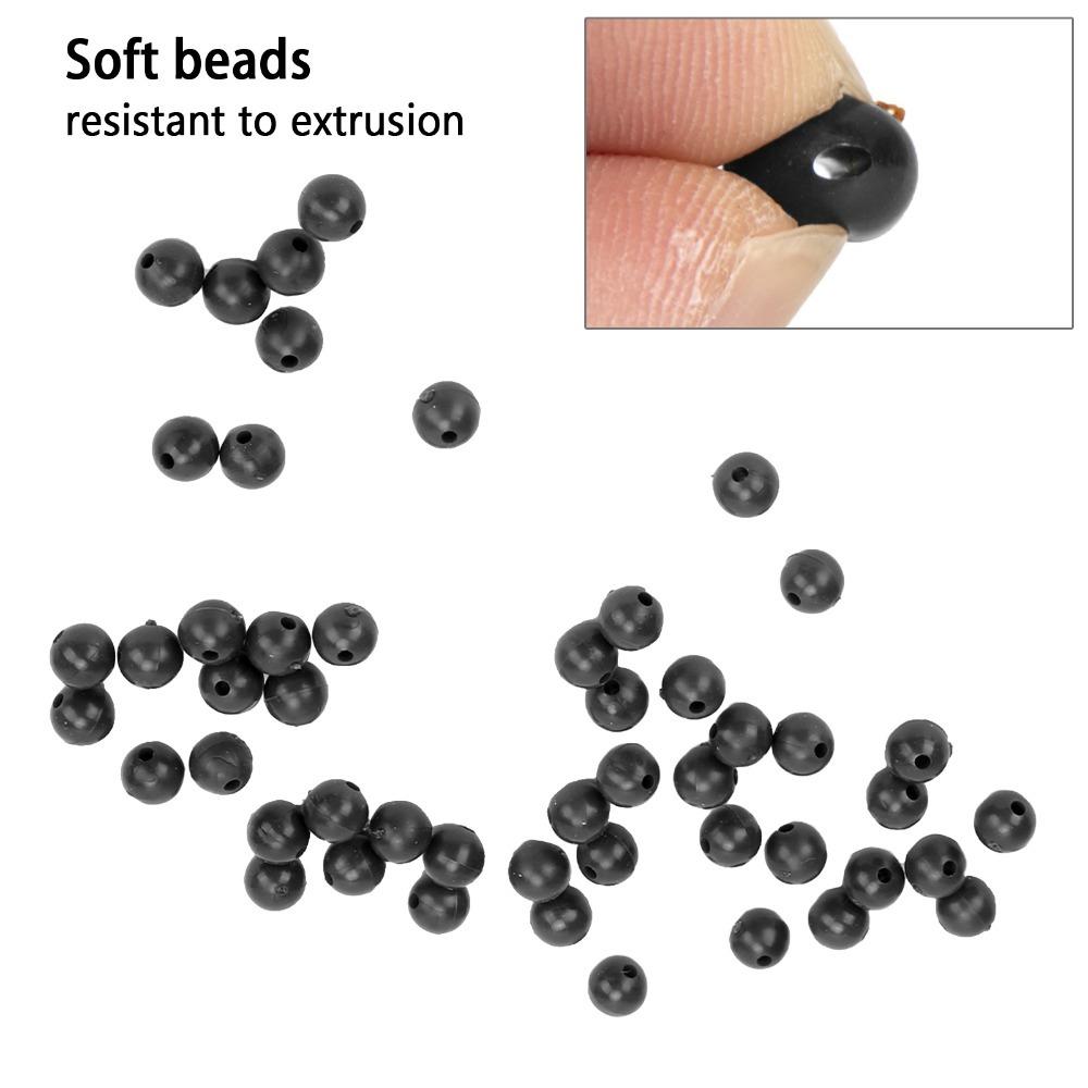 100PCS 8mm Diameter Carp Fishing Beads Silicone Fishing Shock Beads For Carp Fishing Black-8mm-100PCS
