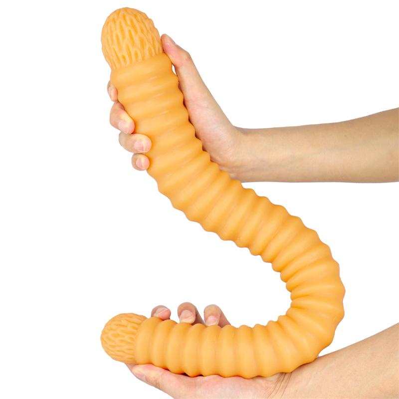 56cm Extra-long Double-headed Threaded Dildo Oversized Thick Anal Whip Sex Adult Products