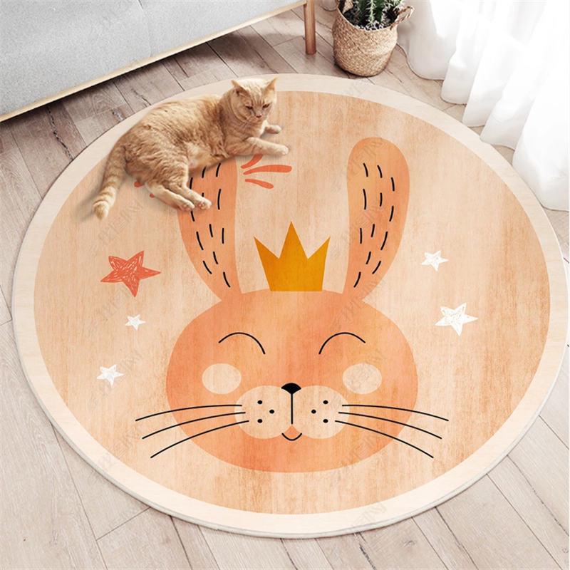 Cartoon Round Carpet for Kids: Living Room, Sofa, Coffee Table, Bedroom Cushion, Hanging Basket, and Chair Floor Mat