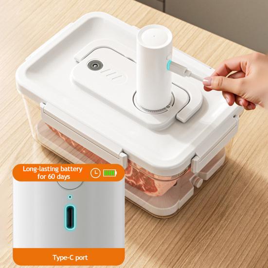 Contenitore Alimentare Ermetico Sottovuoto Elettrico Scatola Croccante Sigillata Ermeticamente con Pompa Manuale Contenitore per Alimenti Senza BPA per Frigorifero Frutta Verdura e Carne