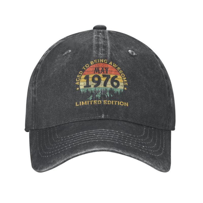 

Fashion Cotton Vintage Legends Awesome Born In May 1976 Baseball Cap for Women Unisex Breathable 47th Birthday Gift Dad Hat Outdoor