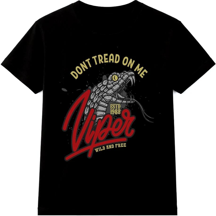 Dont Tread On Me Snake T Shirt Viper Graphic Tee Retro Biker Tattoo Style Top M