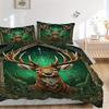 3pcs Deer Forest Soft Comfortable Bedding Set, For Bedroom, Guest Room And Dorm, All - Season Use, High-Definition Printing196
