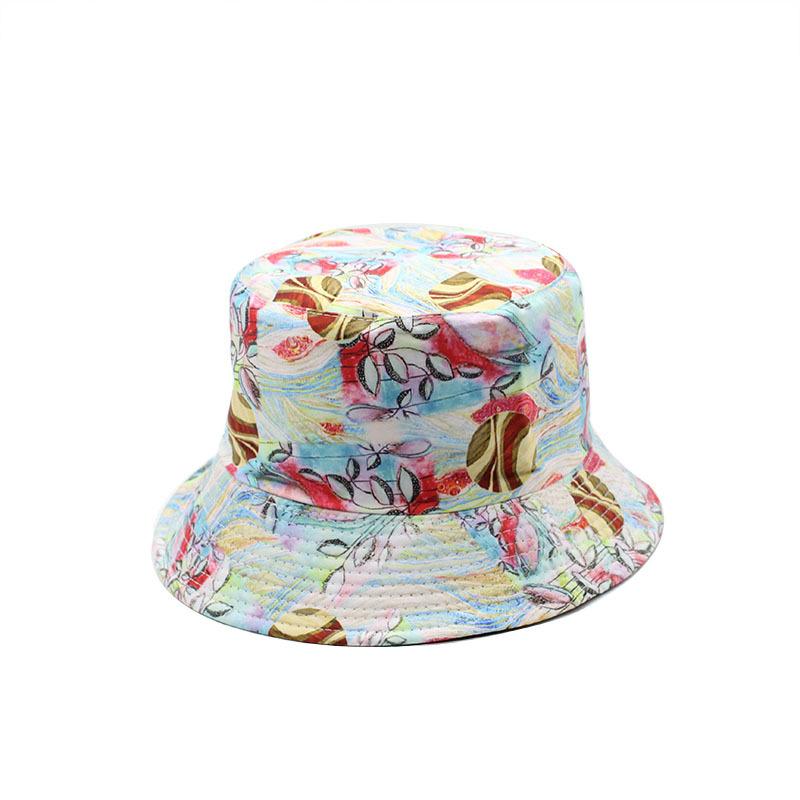 Ins Plant Print Pattern Fisherman'S Hat Children Spring And Summer Outdoor Sun Protection Visor Men'S Pot Hat