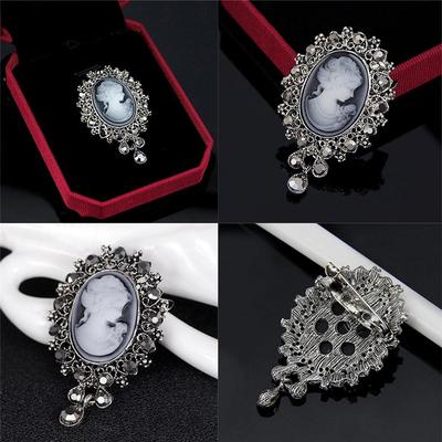 Vintage Cameo Viktorya Tarzı Düğün Partisi Kadın Kolye Broş İğne
