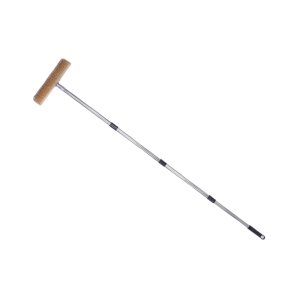 Heavy Duty Stainless Steel Wire Scrub Brush with   Handle Moss Remover Wire Broom Outdoor Floor Scrub Brush for Patio Deck Garden Garage