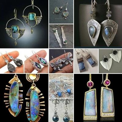 Boho Dangle Earrings for Women Vintage Selenite Turquoise Drop Earrings Ethnic Retro Pendant Ear Hook Beach Party Jewelry Gift