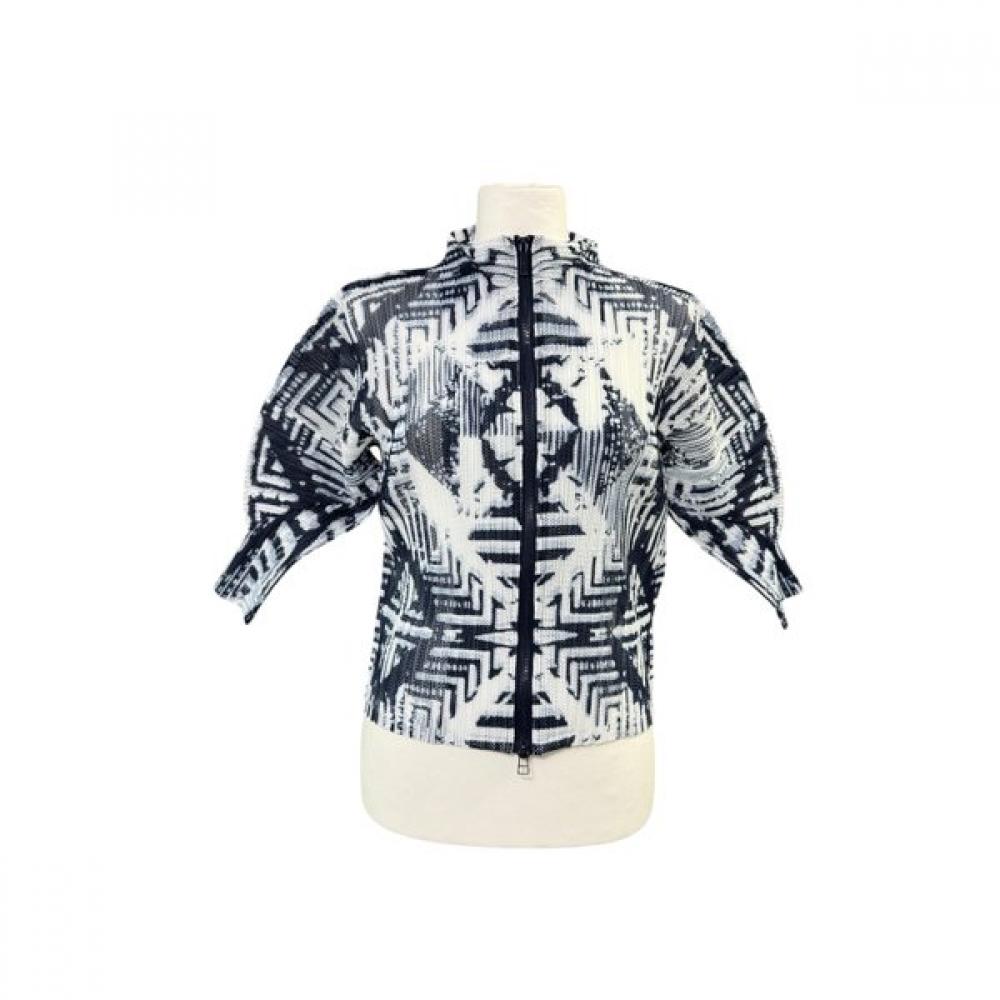 LA VITA JUNKO 7 8 Sleeve Diamond Geometric Print Mesh Jumper  Ltsjp28p 