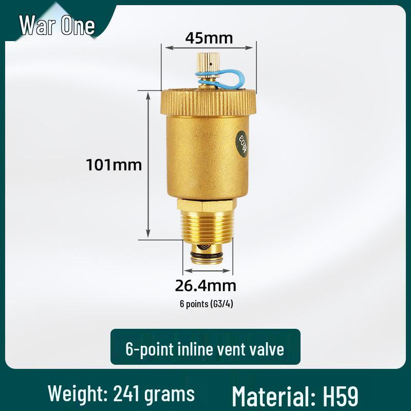 Copper Auto Air Vent Radiator Bleed Valve for Central Heating and Floor Heating Manifold (DN25).