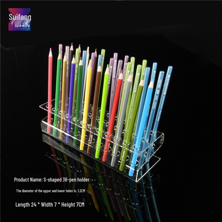 Clear Acrylic Makeup & Stationery Organizer: Pen, Eyebrow Pencil, Lip Gloss, Mascara, and Brush Holder Display Stand