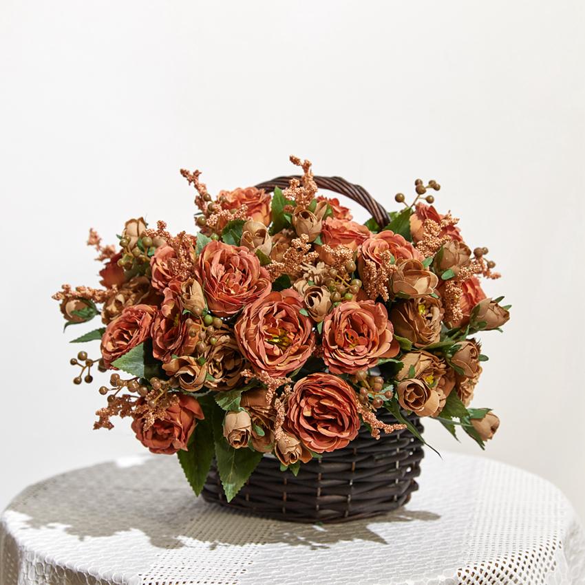1/4pcs Artificial Flowers Peony Home Wedding Room Decor Festival Party Garland Material Diy Gift Box Indoor Furnishing Silk Rose