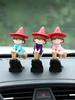 Witch on Broom Car Ornament, ABS Resin Dashboard Decor, Creative Car Interior Gift for Women