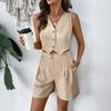 Women's Sleeveless Vest Top Shorts Set Two-piece Set
