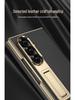 Samsung ZFold Magnetic Leather Phone Case - Electroplated, Anti-Drop, Folding Stand, Business Style