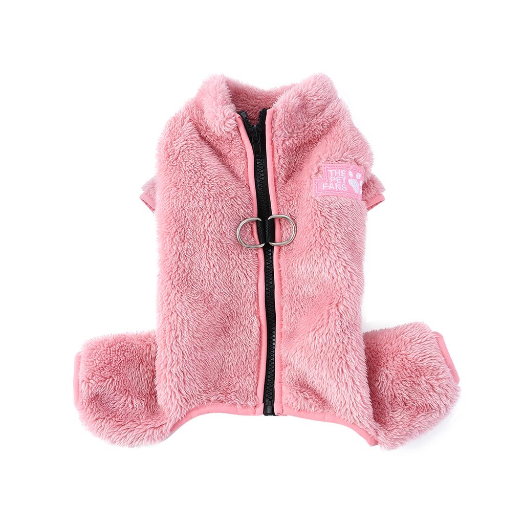 Winter Hunde Overall Mantel Warm Vierbeinig Haustier Jacke mit D-Ring Weiche Flanell Kleidung für Kleine Mittelgroße Hunde Yorkshire Chihuahua Welpen Kostüm Outfit