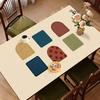 Vintage Color Block Leather Placemat: Heat-Resistant, Oil-Proof Table Protector for Restaurants and Coffee Tables