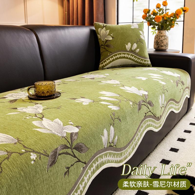 New Sofa Cushion Light Luxury High Sense Special-Shaped Non-Slip Seat Cushion One Piece Chenille Sofa Cover Cloth Towel