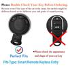 SANRILY Zlatý 3tlačítkový kryt klíčenky pro Mini Cooper 2007-2014 R55 R56 R57 R58 R59 R60 R61Keyless Smart Key Ring Case s koženým klíčenkou