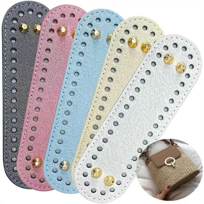 Fondo Ovale Lungo Per Borsa Lavorata a Maglia Accessori Borse in Pelle PU Base per Borsa a Mano Fatto a Mano Con Fori Colore Solido Fai da Te Fondo per Borsa all'Uncinetto